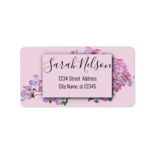 Modern Purple Flowers Label