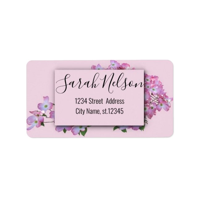 Modern Purple Flowers Label (Front)