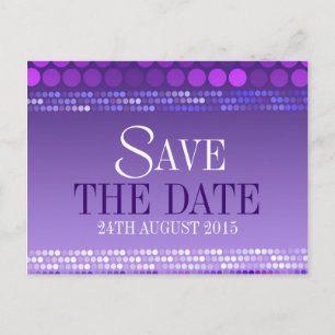 Modern Purple Funky Enregistrer la date Carte post