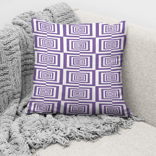 Modern Purple Geometric Pattern Throw Pillow