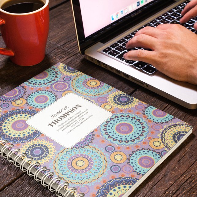 Modern Purple Geometric Personalized  Planner (Purple personalized geometric modern stylish notebook.)