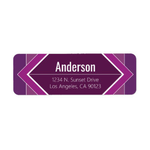 Modern Purple Geometric Return Address 