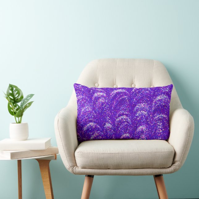 Modern purple glitter abstract pattern  lumbar pil pillow (Chair)