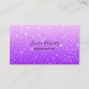 Modern  Purple Glitter Business Card