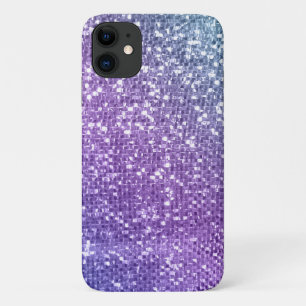 Modern Purple Glitter Shimmer Girly Ombre Pattern iPhone 11 Case