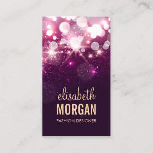 Modern Purple Glitter Sparkle Bold Business Card