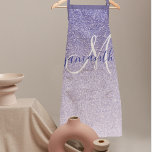 Modern Purple Glitter Sparkles Personalized Name Apron<br><div class="desc">Modern Purple Glitter Sparkles Personalized Name</div>