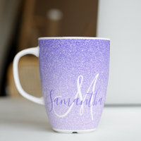Modern Purple Glitter Sparkles Personalized Name