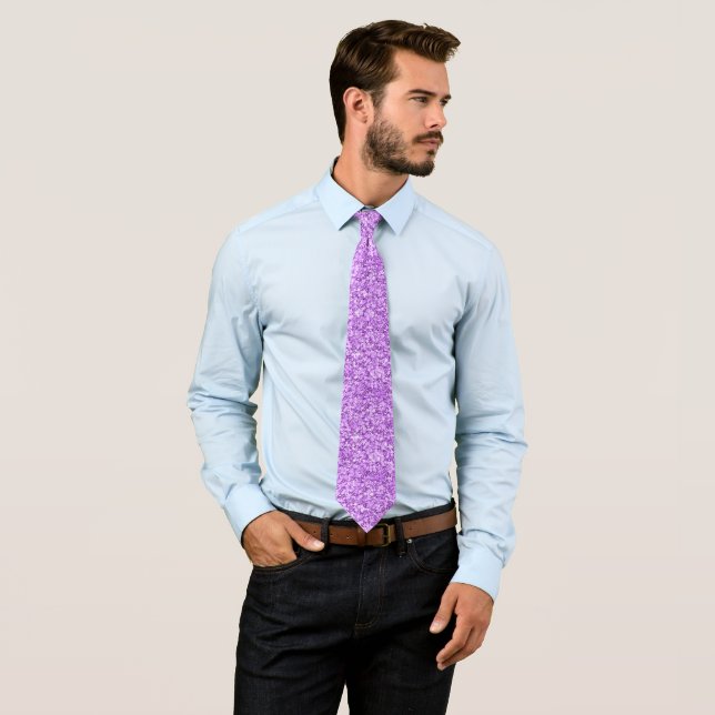 Modern Purple Glitter Texture Pattern Tie (In Situ)