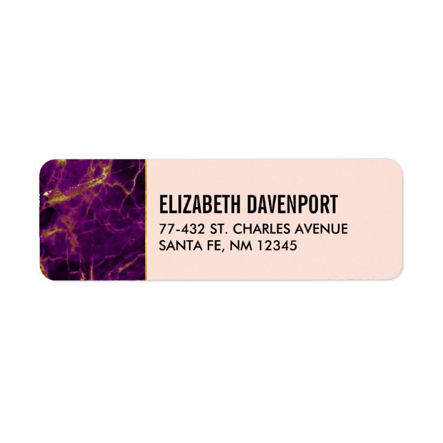 Modern Purple & Gold Abstract Marble (Front)