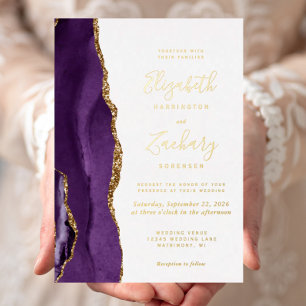 Modern Purple Gold Agate Wedding