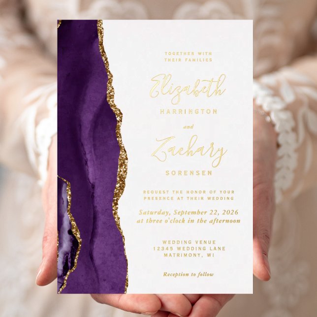 Modern Purple Gold Agate Wedding (Creator Uploaded)