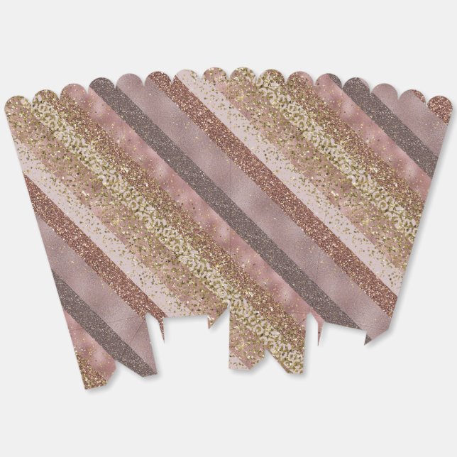 Modern Purple Gold Glitter Stripes Chic Elegant Favor Box (Unfolded)
