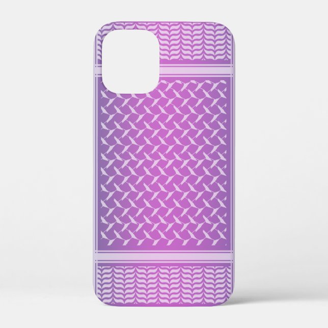 Modern Purple Gradient Keffiyeh Pattern Case-Mate iPhone Case (Back)