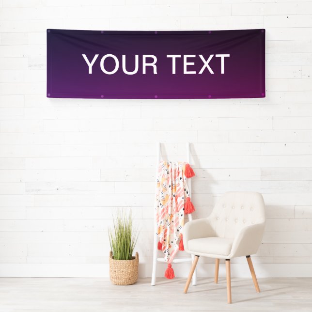 Modern Purple Gradient Ombre & Editable White Text Banner (Insitu)