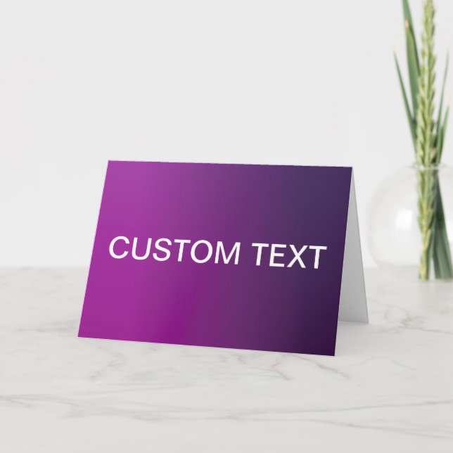 Modern Purple Gradient Ombre & Editable White Text Card (Front)