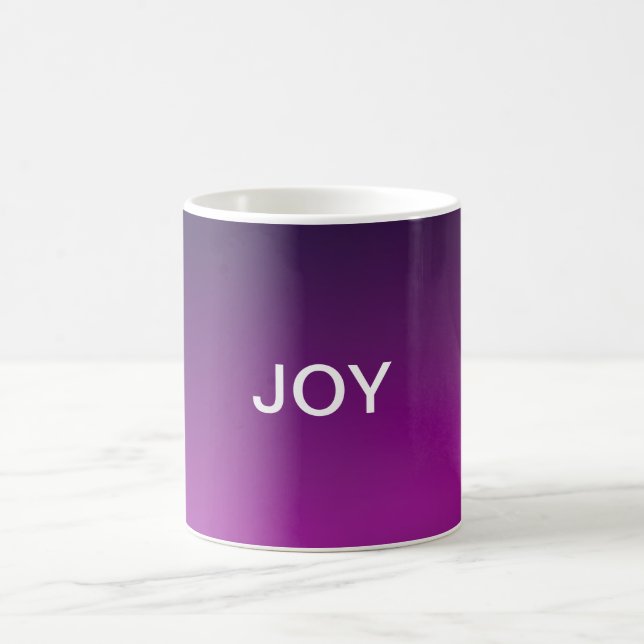 Modern Purple Gradient Ombre & Editable White Text Coffee Mug (Center)