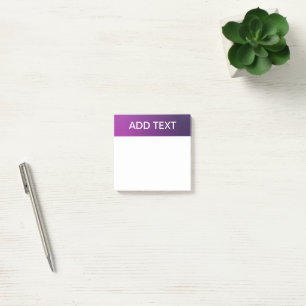 Modern Purple Gradient Ombre & Editable White Text Post-it Notes