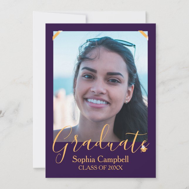 Modern Purple Graduation Invitation (Front)