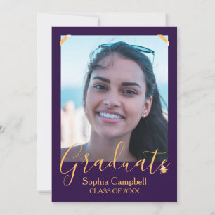 Modern Purple Graduation Invitation