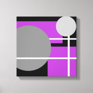 Modern Purple Grey Black White - Wrapped Canvas