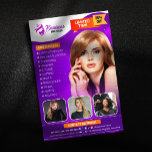 Modern Purple HairStylist Beauty Salon Hairdresser Flyer<br><div class="desc">Attract new clients and promote your hair salon with this vibrant and customizable flyer template. Showcase your expertise in hair extensions, wig installations, cornrows, weaving, styling, cutting, braids, dreadlocks, weave, twists, and relaxers. Easily edit the text and images to match your brand and add your own logo and contact information....</div>