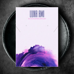 Modern Purple Jewellery Necklace Earring Display Business Card