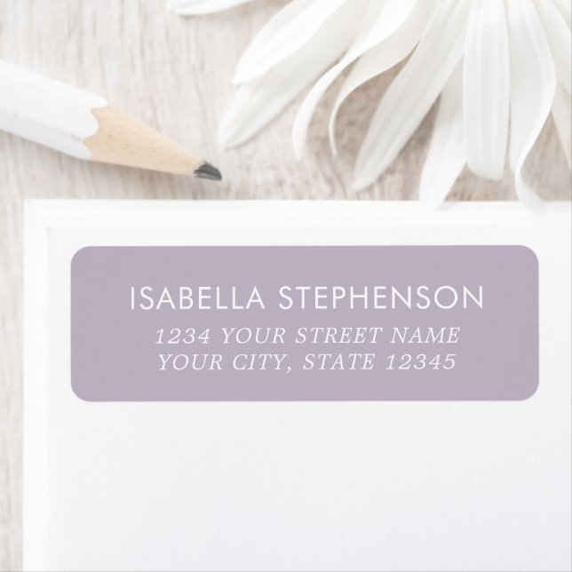 Modern Purple Lavender White Return Address (Insitu)
