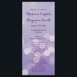 Modern Purple Lilac Wedding Program Template<br><div class="desc">Modern Purple Lilac Bokeh Light Dots Effect Wedding Program Template. Just change the wording to suit your needs. If you need help with the layout or spacing, use the contact designer button. lilac, lavender, violet, bokeh, circles, dots, purple, wedding program, vertical wedding program, card stock wedding program, wedding program template,...</div>
