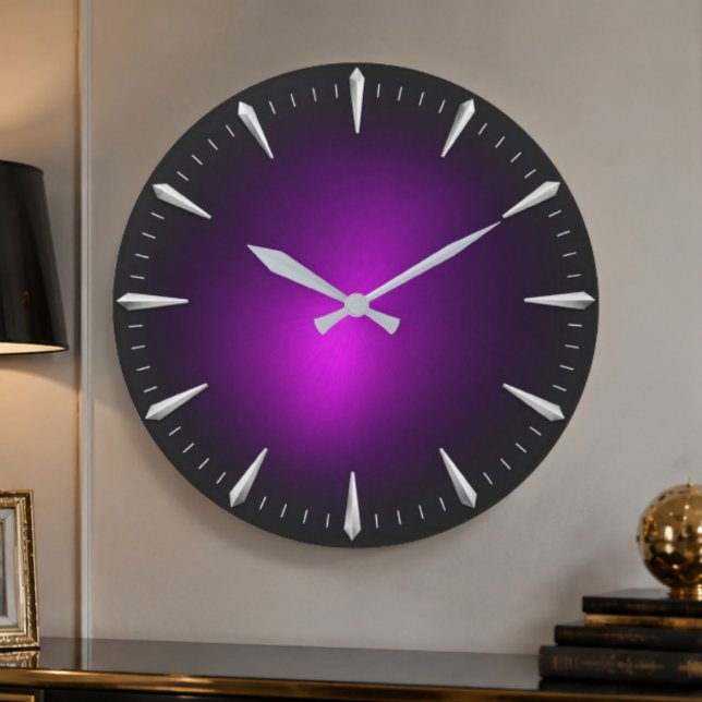  Modern Purple Minimalist Contemporary  Large Clock (Creator Uploaded)