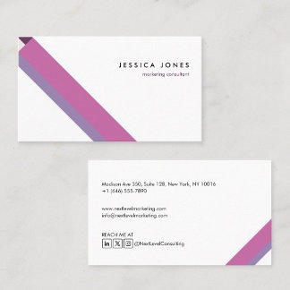 modern purple minimalist geometric pattern business card