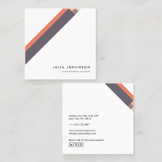 modern purple minimalist geometric pattern square business card