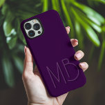 Modern Purple Monogram Initials Contemporary iPhone 16 Pro Max Case<br><div class="desc">Modern Purple Monogram Initials Contemporary Phone 16 Pro Max Cases features a your custom personalized monogram in modern script typography. Perfect for family and friends for birthdays,  Christmas,  holidays,  Mother's Day,  Father's Day and more. Designed by ©2024 Evco Holidays www.zazzle.com/store/evcoholidays</div>
