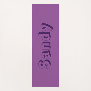Modern purple monogram name yoga mat