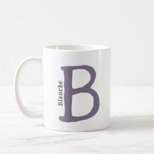 Modern Purple Monogrammed Initial & Name Coffee Mug