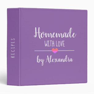 Modern purple Name Recipe 3 Ring Binder