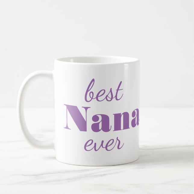 Modern Purple Nana Personalized Custom  Mug (Left)