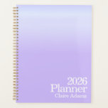 Modern Purple Ombre Planner<br><div class="desc">Style: Modern,  Dreamy,  Vibrant 
Format Series: Vertical Ombre
Design Series: The Aura Series 
Color: Purple
Product Type: 8.5in x 11in Planner 
Customizations: Year,  Planner/Label,  Name</div>