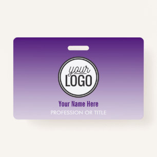 Modern Purple Ombre Professional Name Tag Badge