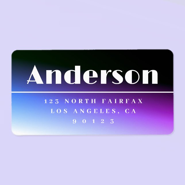 Modern Purple Ombre Return Address Label (Creator Uploaded)