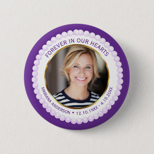 Modern Purple Pearls Forever in our Hearts 2 Inch Round Button
