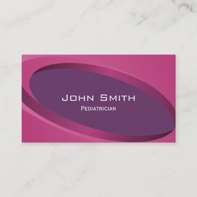 Modern Purple Pediatrician Business Card (Front)