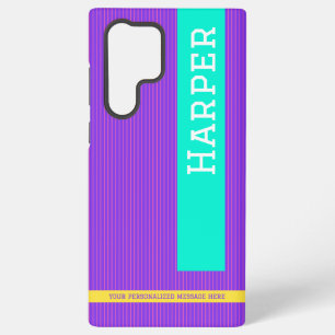 Modern Purple Personalized Name Samsung Galaxy Case