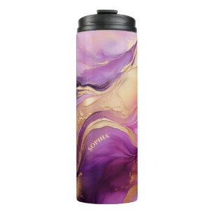 Modern Purple Pink and Gold-  Thermal Tumbler