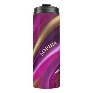 Modern-Purple Pink and Gold-  Thermal Tumbler