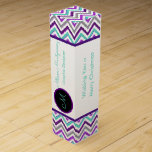 Modern Purple, Pink, Grey, and Teal. Chevron Wine Box<br><div class="desc">Modern Bold and Bright Colours of Purple, Pink, Grey, and Teal. Chevron Pattern Wine Gift Box. Sleek, simple, and elegant. A bold and bright chevron pattern wine gift box is perfect for interior designers or any other occupation. Customize by adding "your company name and logo" and "greeting". Great gift idea...</div>