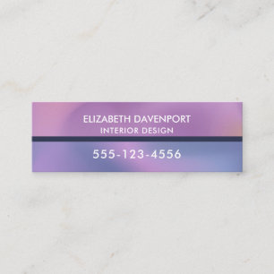 Modern Purple & Pink Swirling Abstract Design Mini Business Card