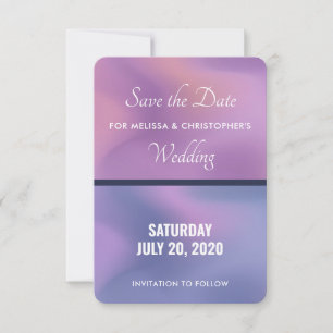 Modern Purple & Pink Swirling Abstract Design Save The Date