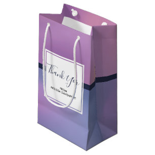 Modern Purple & Pink Swirling Abstract Thank You Small Gift Bag