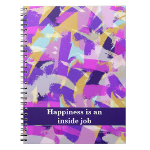 Modern Purple Pink Yellow Blue Motivational Quote Notebook